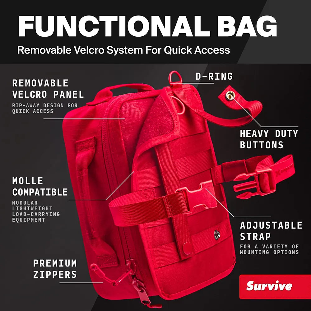 Survive Comprehensive Large First Aid Emergency Kit - Ideal for Cars, Camping, Outdoors