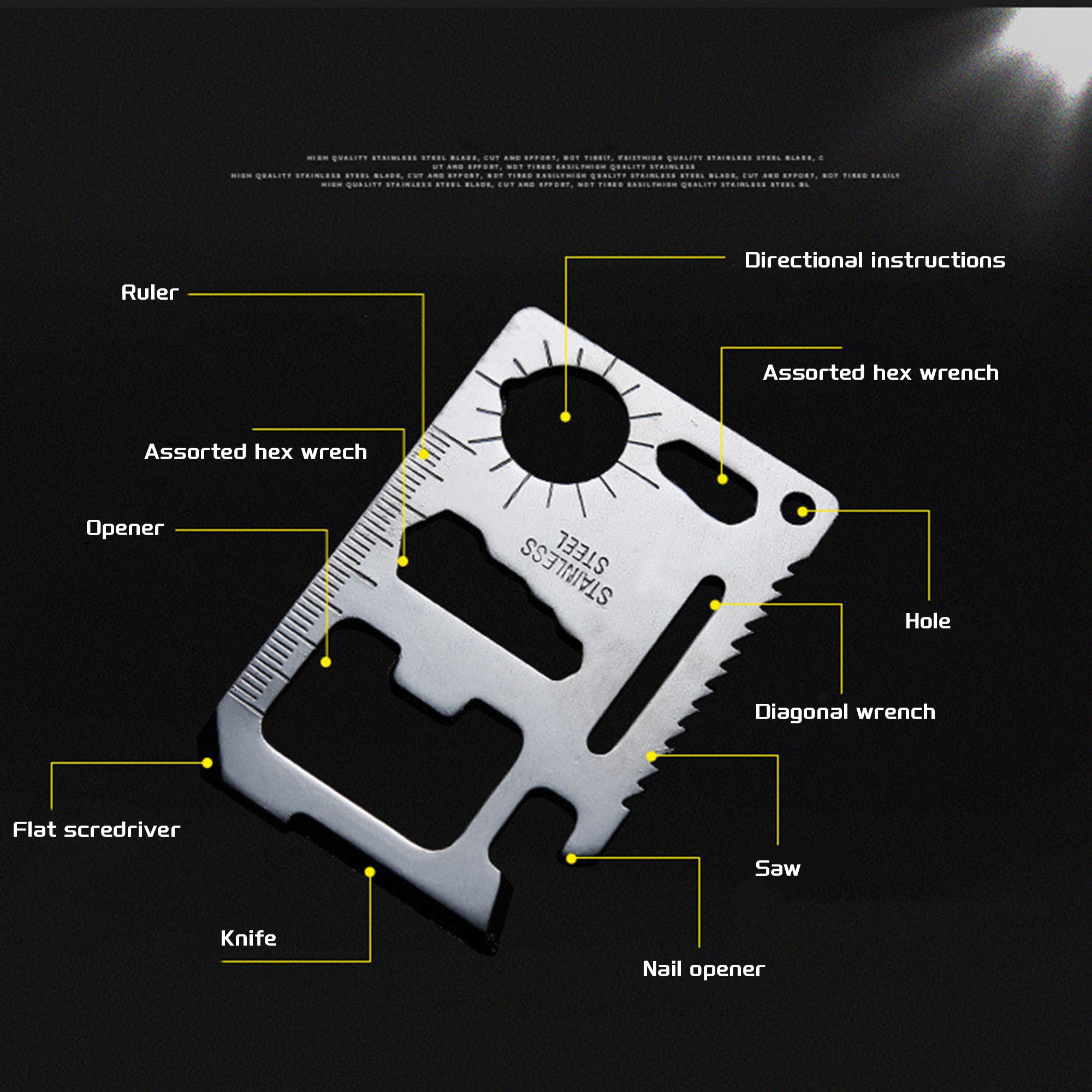EdgeGear - 11-in-1 Stainless Steel Pocket Survival Tool