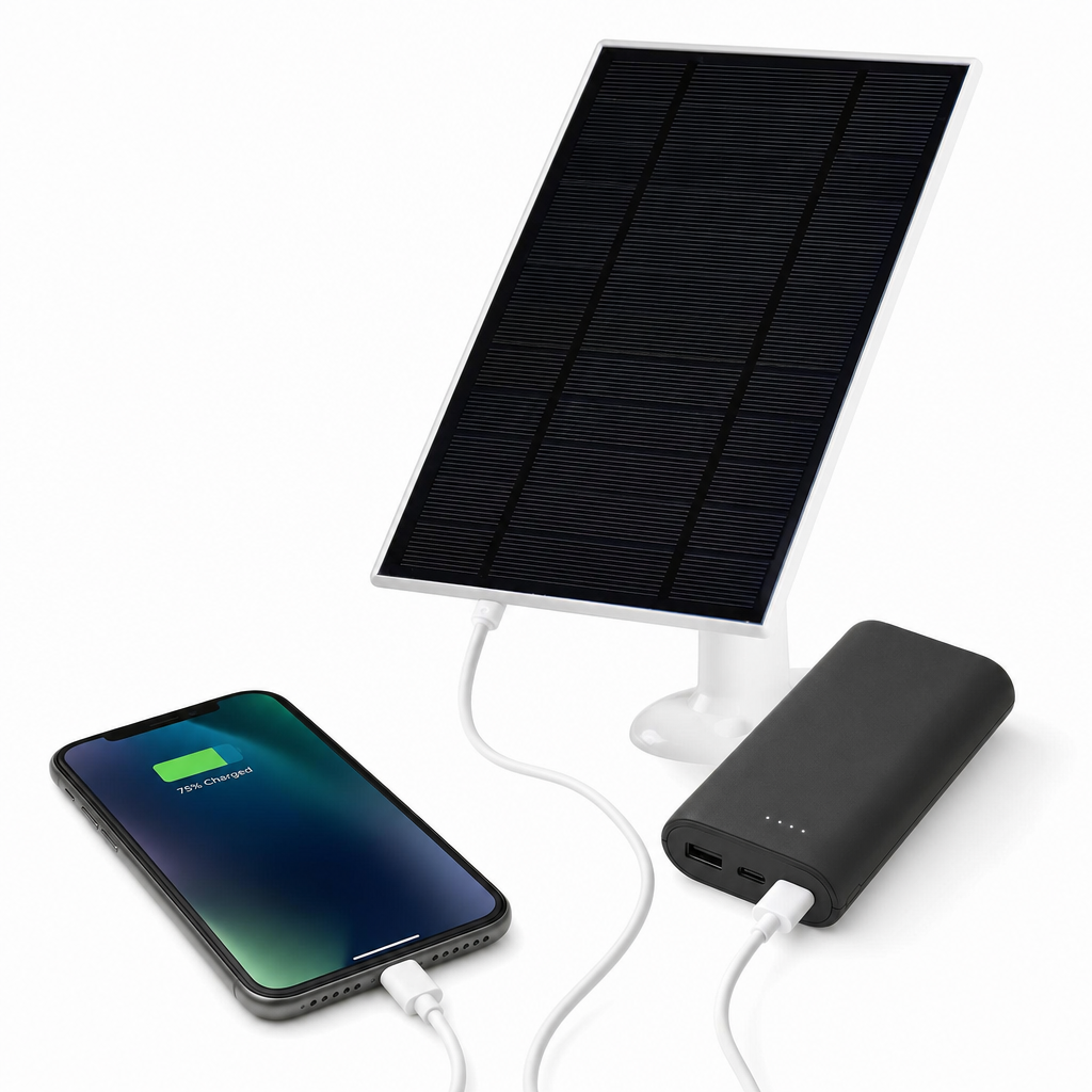 Solar Panel Charger Portable Foldable, USB-C & USB-A Charging
