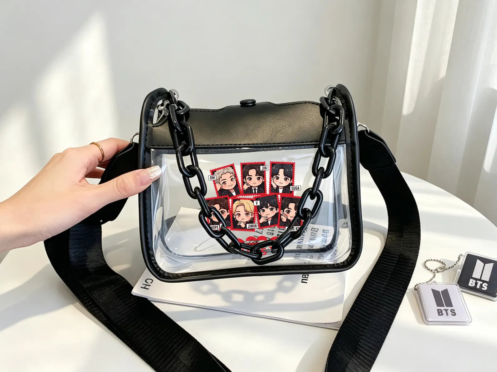 BTS ARIRANG World Tour Clear Crossbody Bag, Kpop Transparent Concert Bag, Stadium Approved Clear Purse,K-Pop Concert Gifts